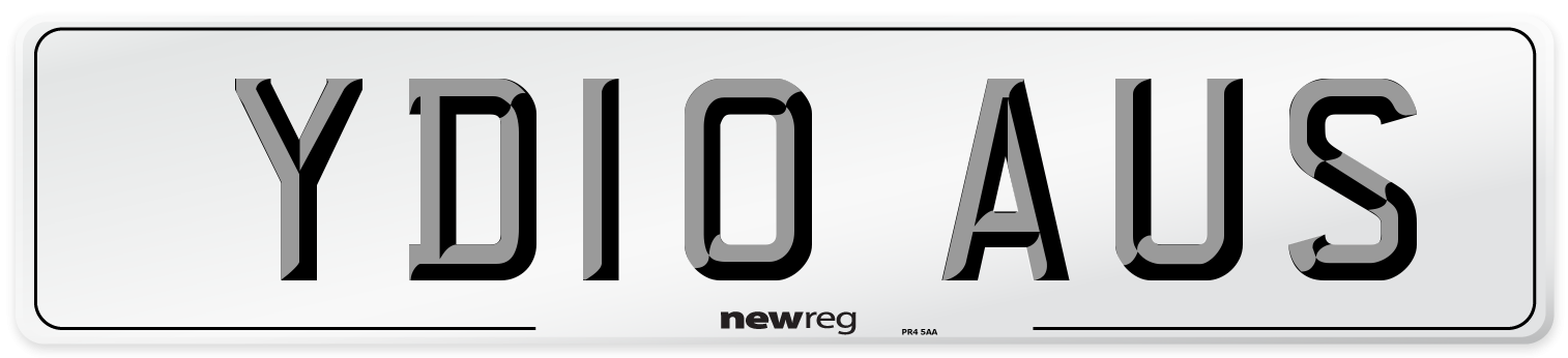 YD10 AUS Number Plate from New Reg